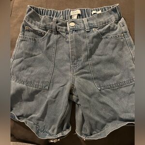 forever 21 Denim High-Waisted cargo jort Shorts